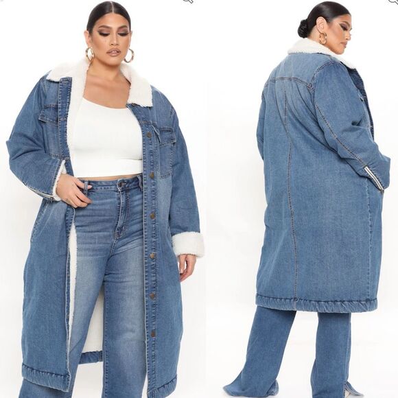 FASHION NOVA jacket | Swept You Off Your Feet Denim Coat | Medium Wash | large - Picture 14 of 14